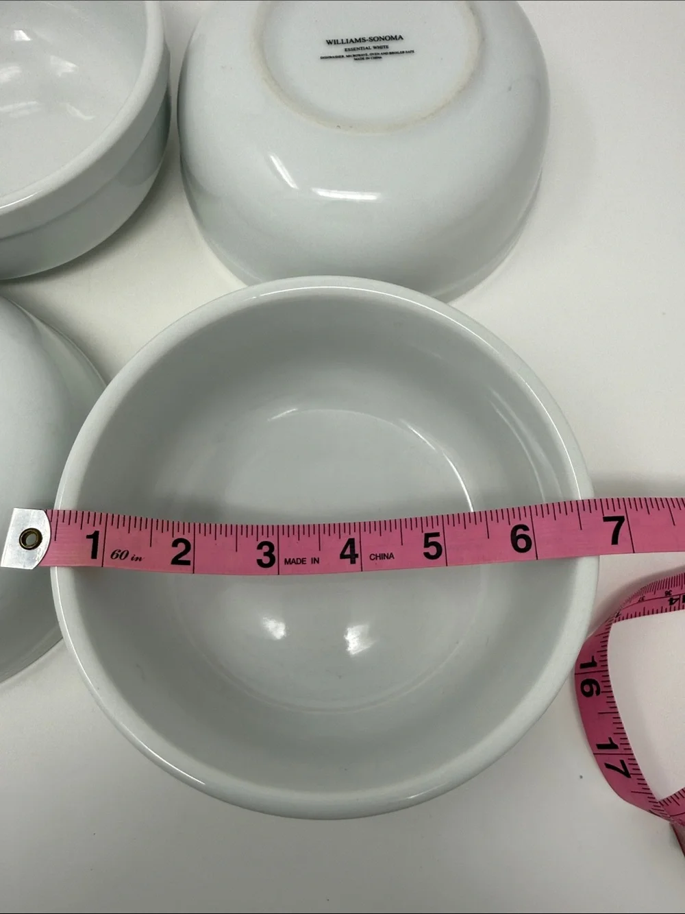 Williams Sonoma White Ceramic Prep Bowls, Set of 4